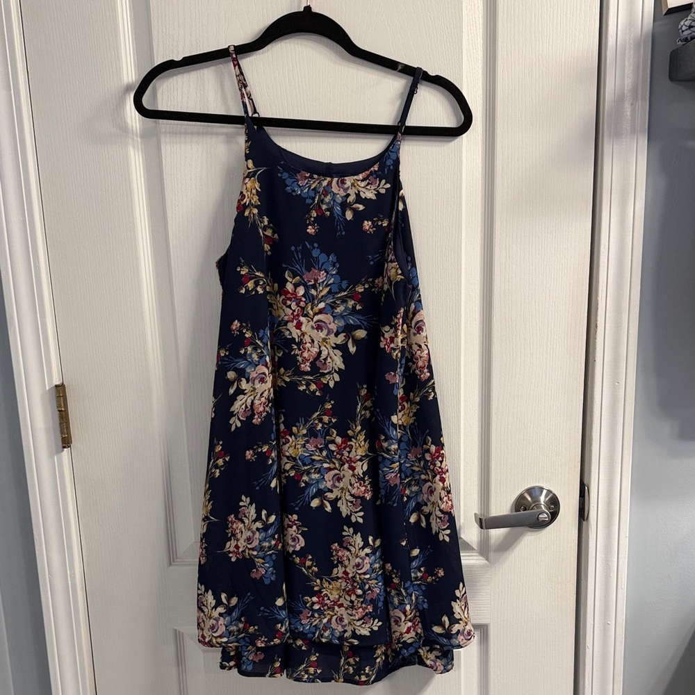 Blue Rain Navy Romantic Floral Dress